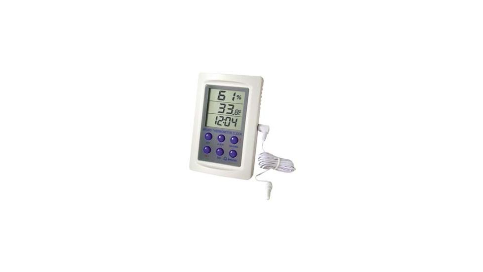 HB Instrument Company Digital Hygrometer/Thermometer/Clock with Outdoor Sensor 3745 Vwr Digital CLOCK-THERMOMETER