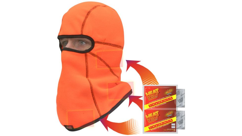 Heat Factory Heated Helmet Fleece Balaclava, Blaze Orange, One Size 1787-BO