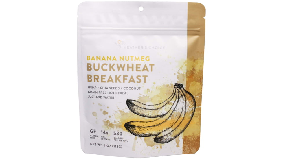Heather's Choice Banana Nutmeg Buckwheat Dehydrated Breakfast, 113g, Gluten Free, Banana Nutmeg Buckwheat