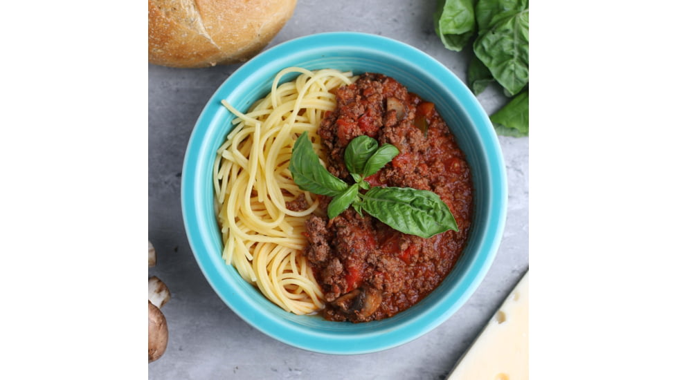 Heather's Choice Grass-Fed Beef Marinara With Spaghetti Dehydrated Dinner, 113g, 27g Of Protein, GFedBeefMarinSpag