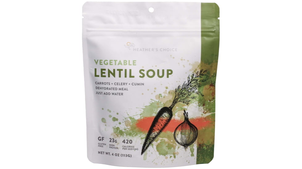 Heather's Choice Vegetable Lentil Soup Dehydrated Dinner, 113g, Gluten Free, Vegetable Lentil Soup