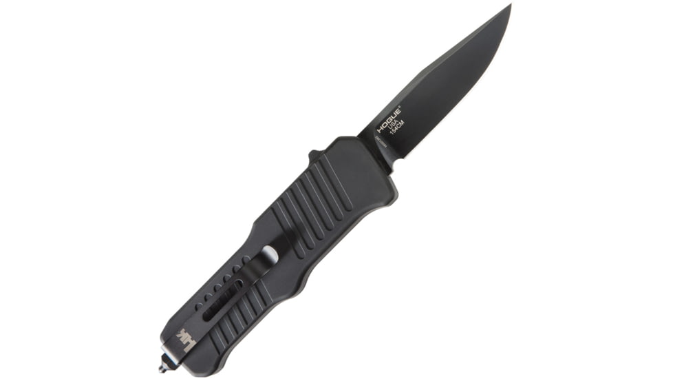 Heckler &amp; Koch Auto Hk Mini Incursion OTF Automatic Folding Knives w/ Glass breaker, 3in, Black PVD Coated 154CM Stainless Clip Point Blade, Black Anodized Aluminum Handle, 54056