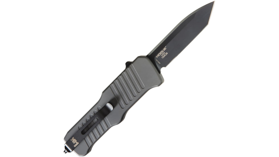 Heckler &amp; Koch Auto Hk Mini Incursion OTF Automatic Folding Knives w/ Glass breaker, 3in, Black PVD Coated 154CM Stainless Tanto Blade, Gray Anodized Aluminum Handle, 54042