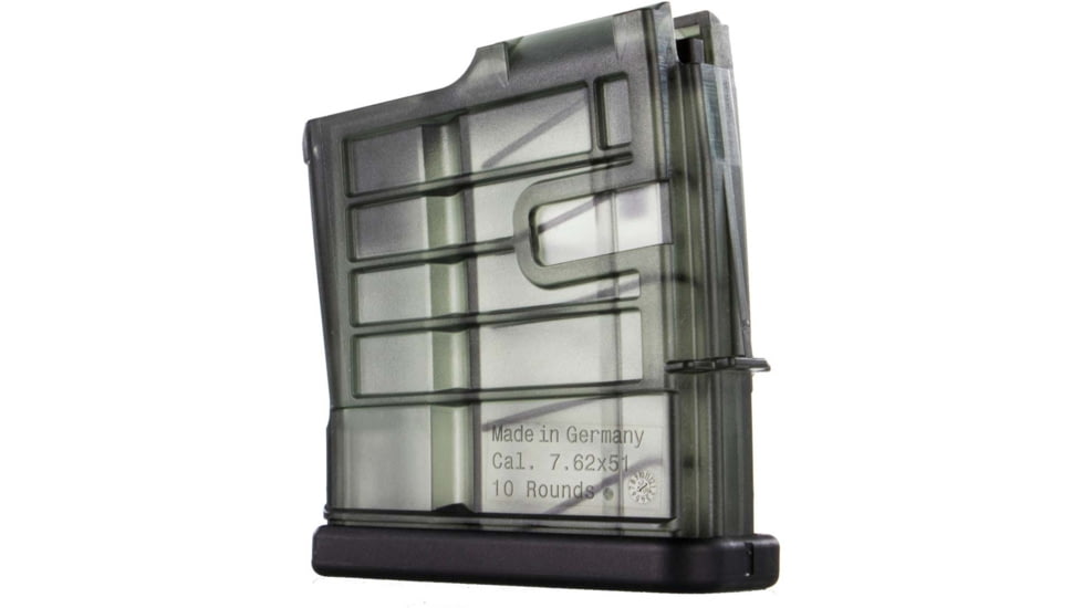 Heckler &amp; Koch Rifle Magazine, MR762, 7.62mm, 10 Round, Clear, 1 Pack, Polymer, 10, 234690S