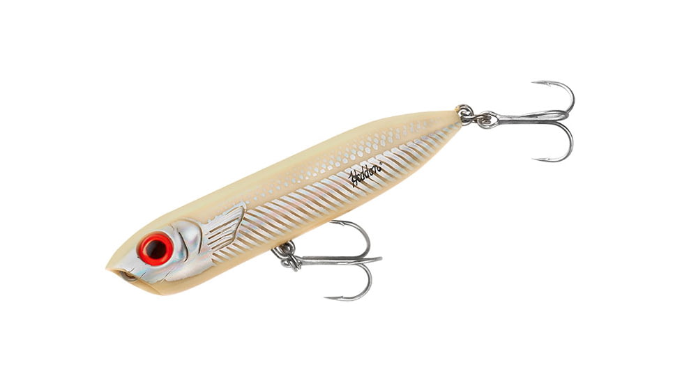 Heddon Chug'n Spook Jr Topwater Walking Bait, 3.5in, 1/2oz, Bone/Silver, X9536BONSL