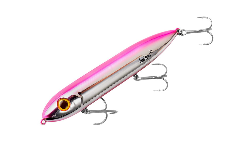 Heddon Super Spook Topwater Walking Bait, 5in, 7/8oz, Chrome/Pink, X9256455