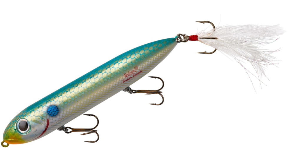 Heddon Super Spook Topwater Walking Bait, 5in, 7/8oz, Feathered Treble, Lake Fork Shad, X9256FHLFS