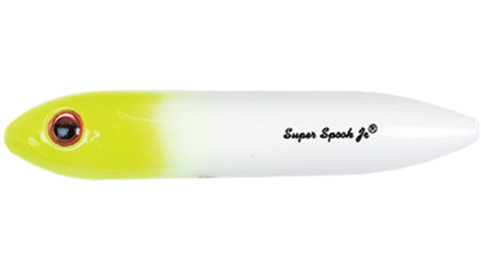 Heddon Super Spook Topwater Bait, Floating, 7/8oz, 5in, White Chartreuse Head, X925621