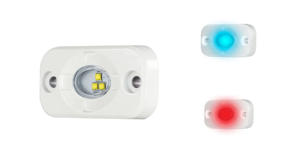 HEISE LED Lighting Systems Marine Auxiliary Accent Lighting Pod, White, White/Blue, White/Red