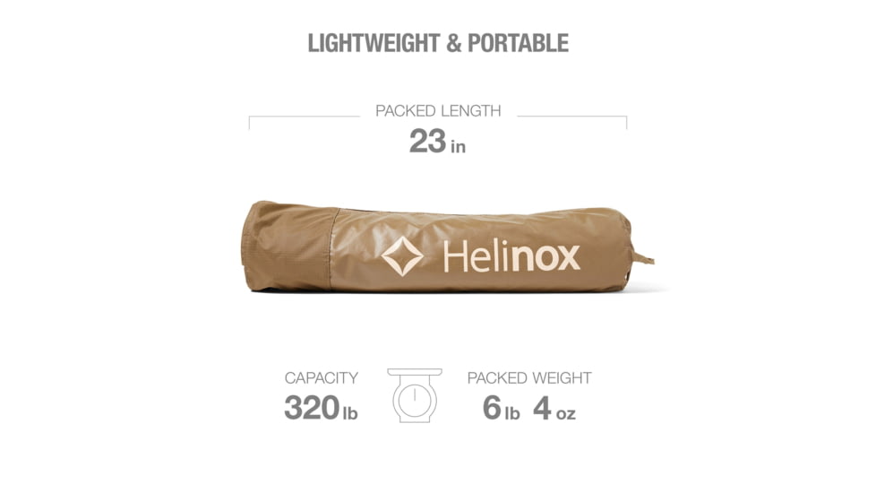 Helinox Cot One Convertible, Long, Coyote Tan, 10680