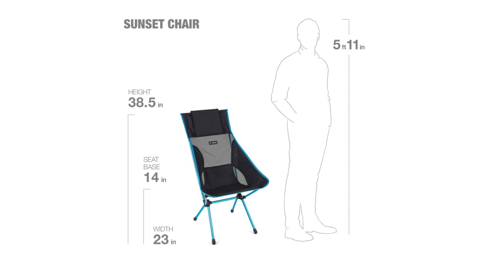 Helinox Sunset Camping Chair, Black, 11101R2
