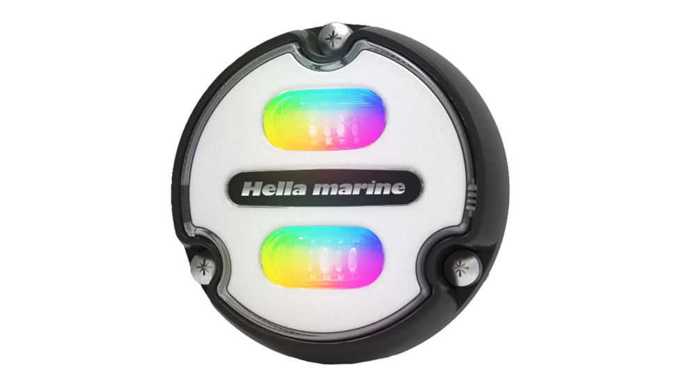 Hella Marine Apelo A1 RGB 1800 Lumens LED Underwater Light w/ Black Housing, White Lens, 016146-011