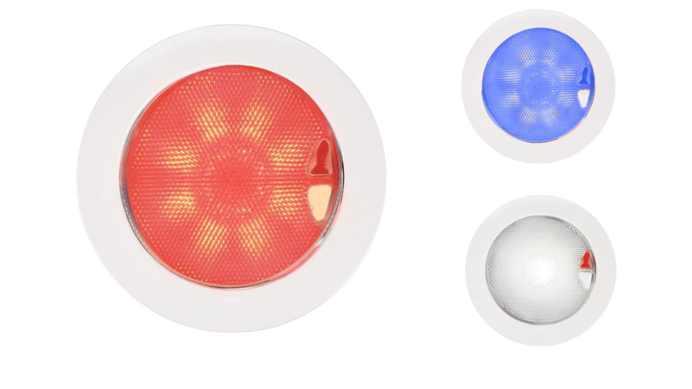 Hella Marine EuroLED 150 Recessed Surface Mount Touch Lamp, Warm White/Red, White/Blue, White/Red