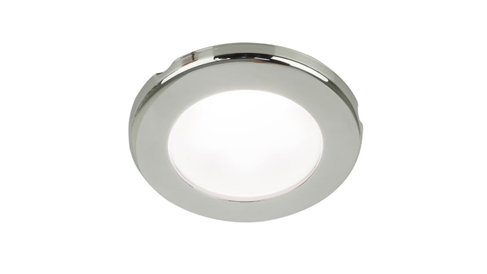 Hella Marine EuroLED 75 3in Round Screw Mount Down LED Light, Stainless Steel Rim, 12V, White, 958110021