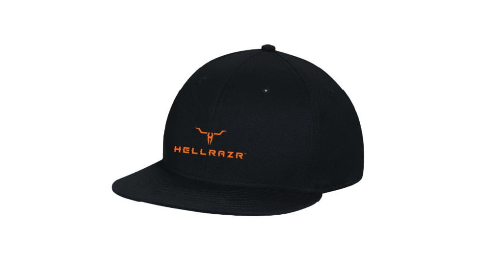 HELLRAZR Logo Flat Bill Cap, Black, FLAT-C-FBC-06210