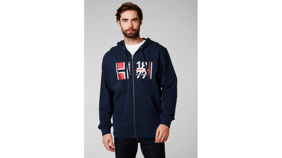 Helly Hansen 1877 Full Zip Hoodie - Mens, Navy, Extra Large, 53226-598-XL