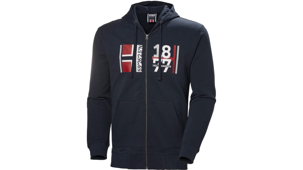 Helly Hansen 1877 Full Zip Hoodie - Mens, Navy, Extra Large, 53226-598-XL