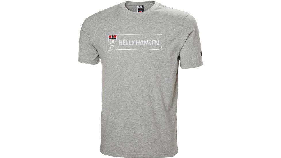 Helly Hansen 1877 T-Shirt - Mens, Grey Melange, Extra Large, 53227-950-XL