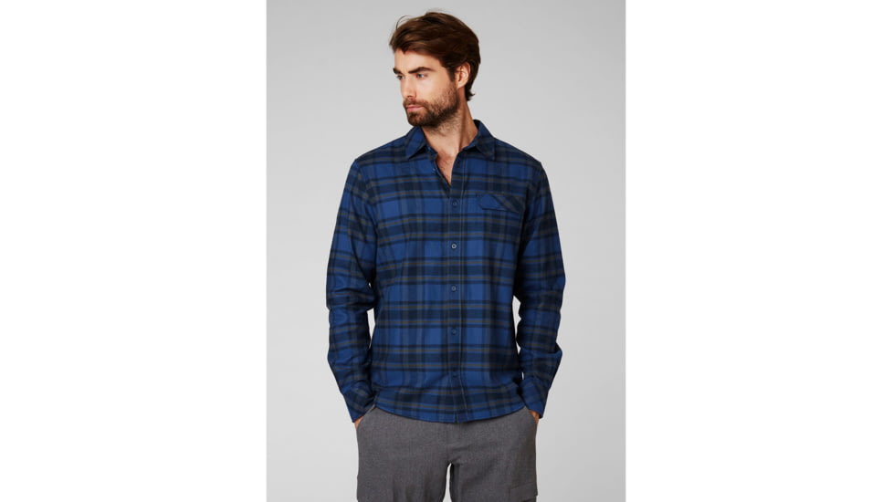 Helly Hansen Classic Check Long Sleeve Shirt - Mens, Blue Fog Plaid, 2XL, 62923-625-2XL