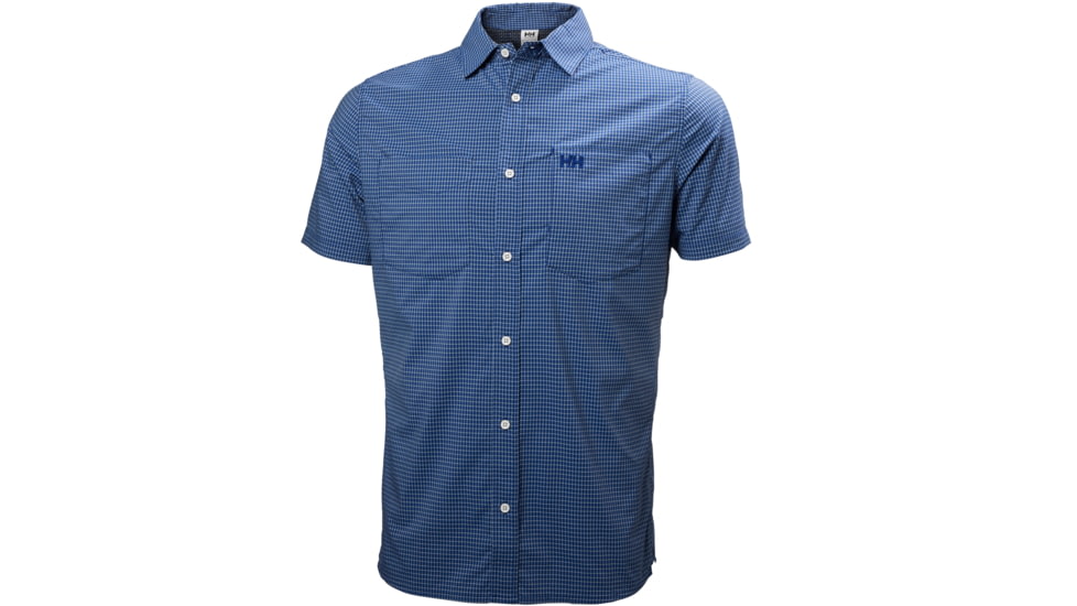 Helly Hansen Domar Short Sleeve Shirt - Men's-Sodalite Blue Micro Check-Medium