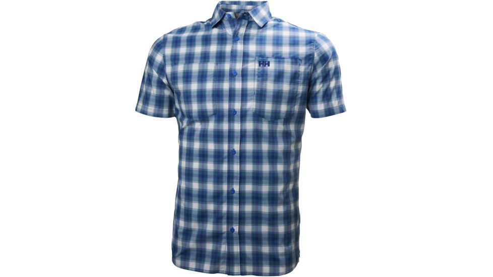 Helly Hansen Domar Short Sleeve Shirt - Men's-Sodalite Blue Outdoor Plaid-Small