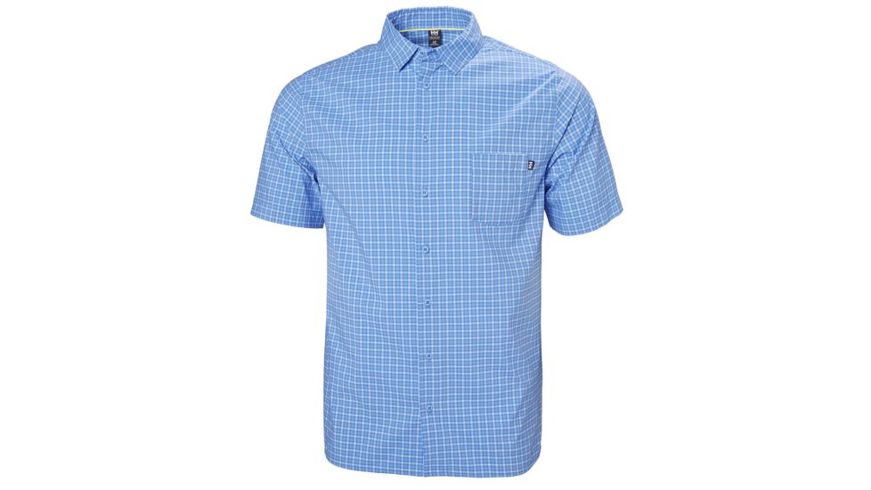 Helly Hansen Fjord QD Short Sleeve Shirt - Mens, Cornflower Check, Medium, 34048-509-M