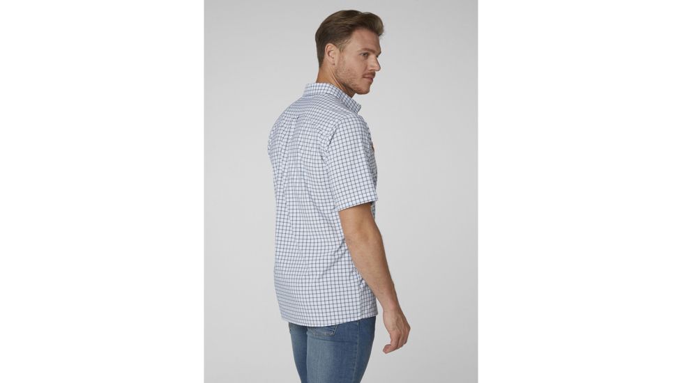 Helly Hansen Fjord QD Short Sleeve Shirt - Mens, White Check, Large, 34048-001-L