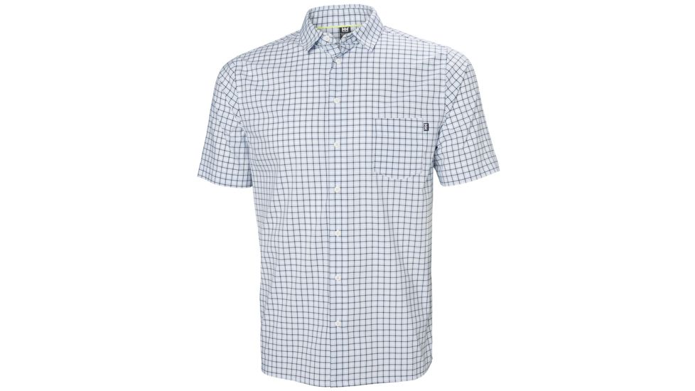 Helly Hansen Fjord QD Short Sleeve Shirt - Mens, White Check, Medium, 34048-001-M