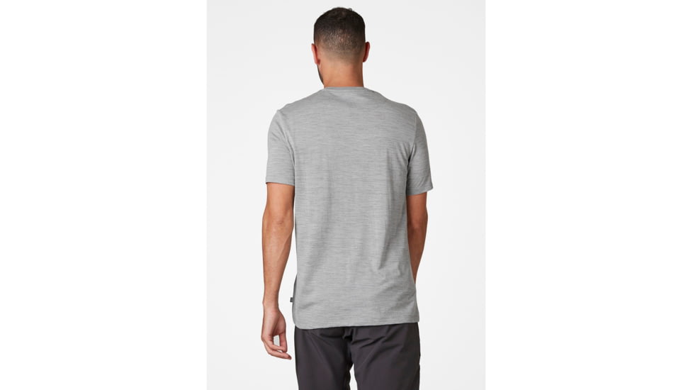 Helly Hansen HH Merino Graphic T-Shirt, Grey Melange, Large - Mens, 49321-950-L