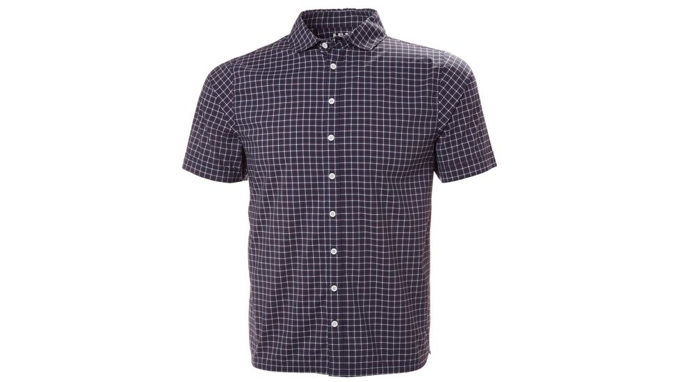 Helly Hansen Mens Club Qd Short Sleeve Shirt, Navy Check, Medium, 33965-598-M