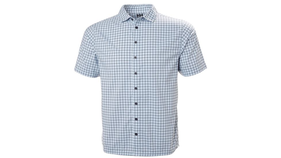 Helly Hansen Mens Club Qd Short Sleeve Shirt, White Check, Medium, 33965-002-M