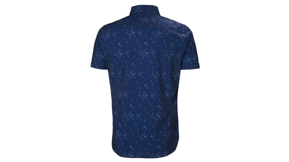 Helly Hansen Oya Short Sleeve Shirt - Mens, Catalina Blue Print, Extra Large, 62854541-XL