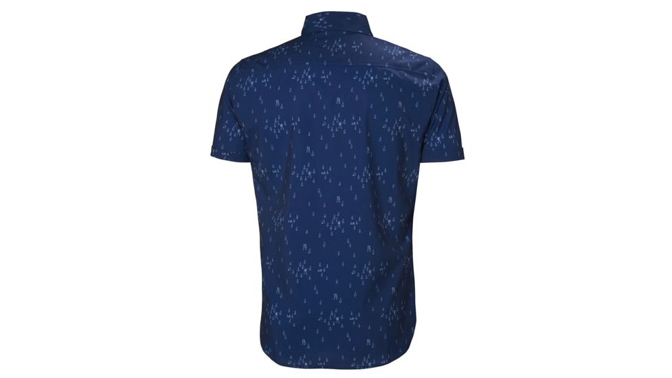Helly Hansen Oya Short Sleeve Shirt - Mens, Catalina Blue Print, Large, 62854-541-L