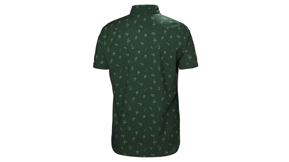 Helly Hansen Oya Short Sleeve Shirt - Mens, Jungle Green Print, Large, 62854-390-L