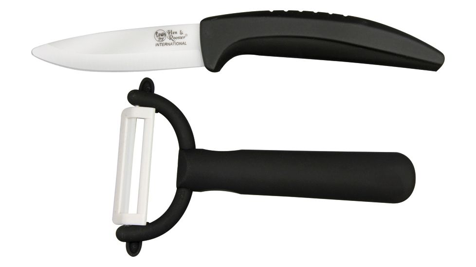 Hen &amp; Rooster 2 pc Ceramic Paring Knife Set HRI020