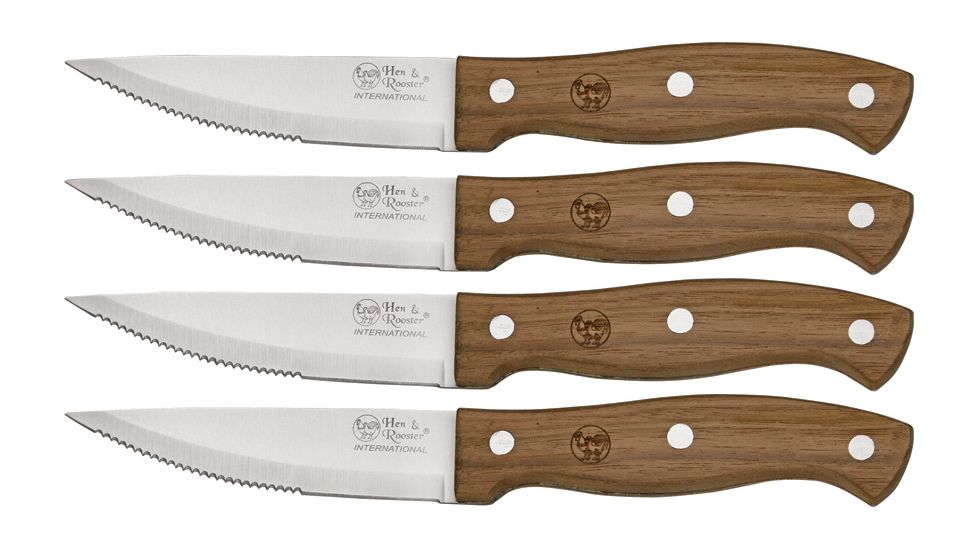 Hen &amp; Rooster 4 pc Jumbo Steak Knife Set HRI030
