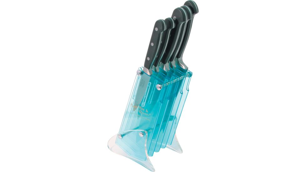 Hen &amp; Rooster 5 pc Kitchen Knife Set,8in chefs, 8in bread, 8in carving, 5in utility and 4in paring HRI010