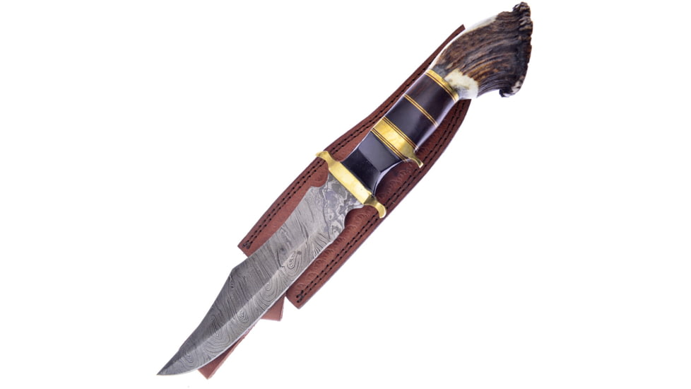 Hen &amp; Rooster Bowie Deer Stag Damascus