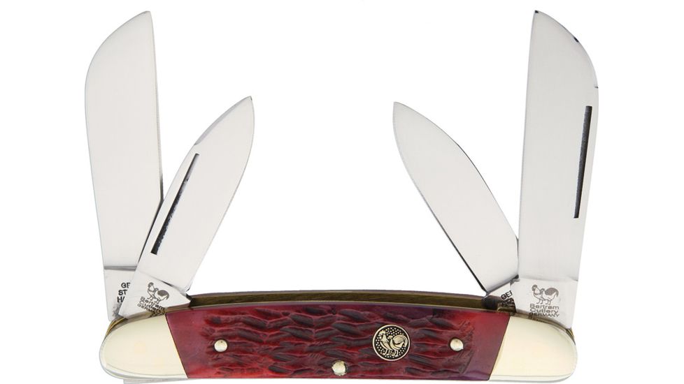 Hen &amp; Rooster Congress Red Pick Bone Folding Knife,Red,Pick Bone Handle HR264RPB