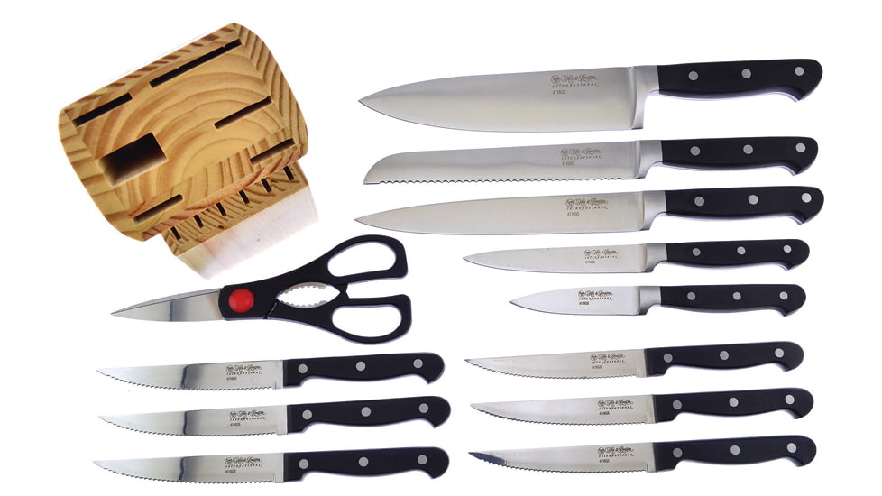 Hen &amp; Rooster Kitchen Set 12 Pieces Knife, Black ABS handle, HRI-060