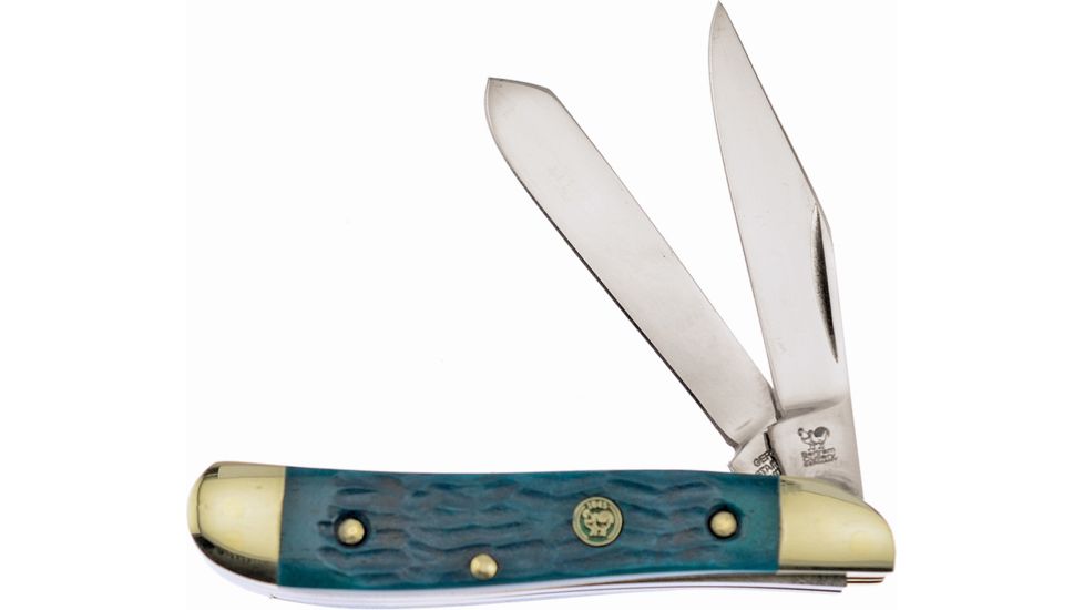 Hen &amp; Rooster Peanut Green Bone Folding Knife,Clip and Pen,Green,Pick Bone Handle HR402GPB