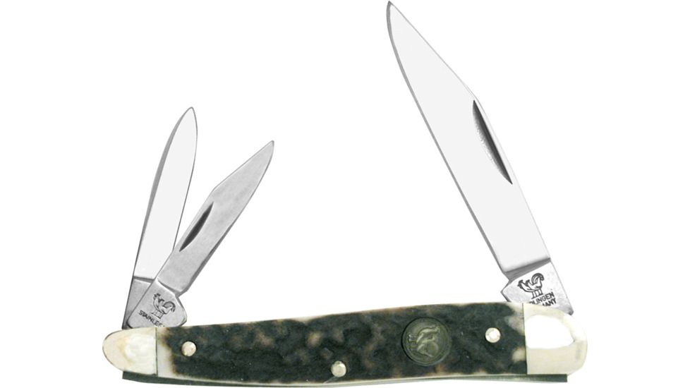 Hen &amp; Rooster Whittler Stag Stainless Folding Knife,Clip and Pen,Deer Stag Handle HRS203DS