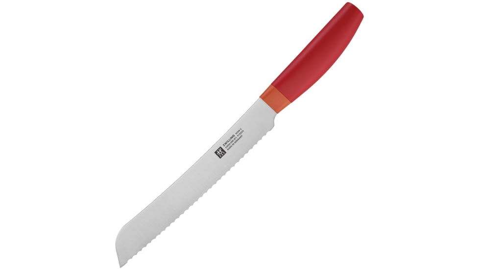 HENCKELS ZWILLING Orange Bread Knife, 13in Overall, 8in Satin Finish Serrated Blade, Orange Polypropylene Handle, 53026-200