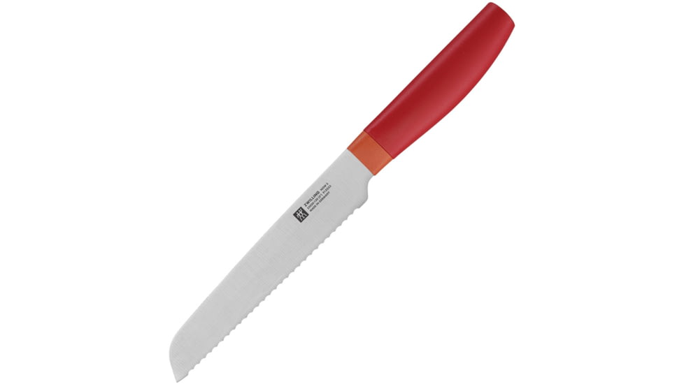 HENCKELS ZWILLING Now-S Utility Knife, 9.5in Overall, 5.5in Satin Finish Serrated Blade, Orange Polypropylene Handle, 53020-130