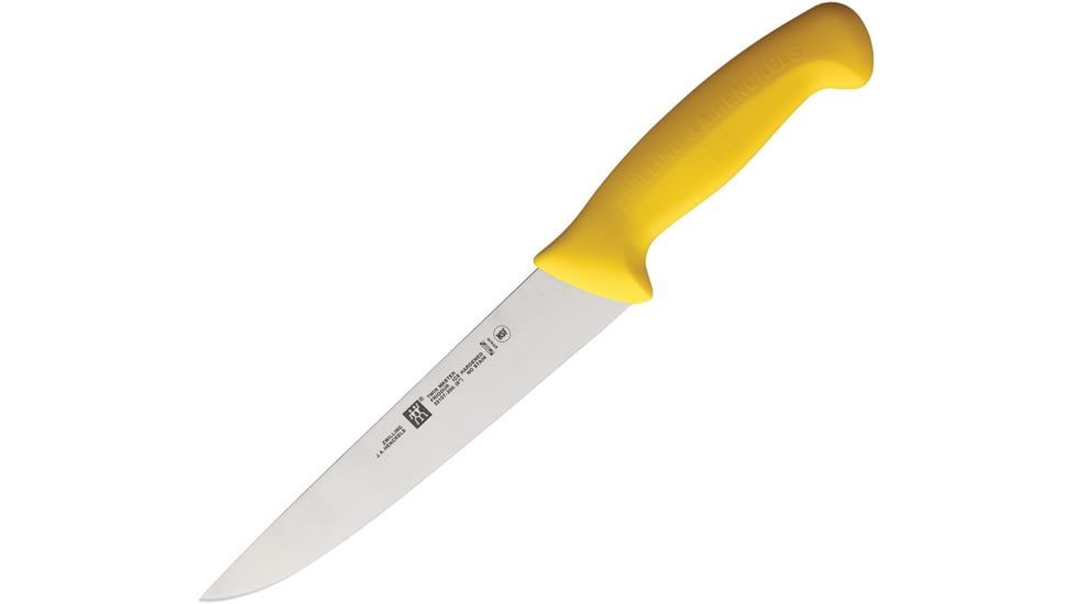 HENCKELS ZWILLING Twin Master Chef Butcher Knife, 13in Overall, 8in Satin Finish Stainless Blade, Yellow Plastic Handle, 32107-200