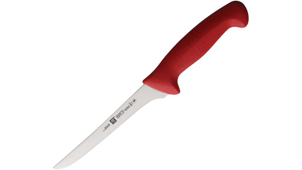 HENCKELS ZWILLING Twin Master Flex Boning Knife, 12in Overall, 6.5in Satin Finish Stainless Blade, Red Plastic Handle, 32101-163