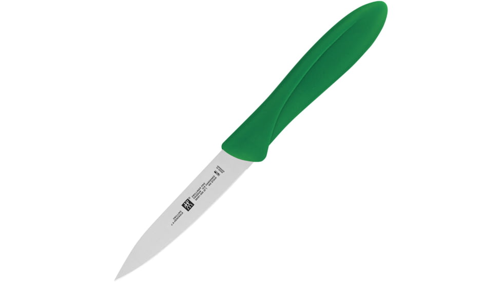 HENCKELS ZWILLING Twin Master Parer Knife, 8.25in Overall, 4in Satin Finish Stainless Blade, Green Plastic Handle, 32100-102