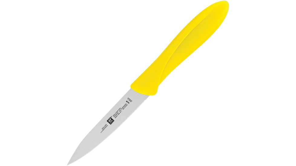 HENCKELS ZWILLING Twin Master Parer Knife, 8.25in Overall, 4in Satin Finish Stainless Blade, Yellow Plastic Handle, Boxed, 32100-100