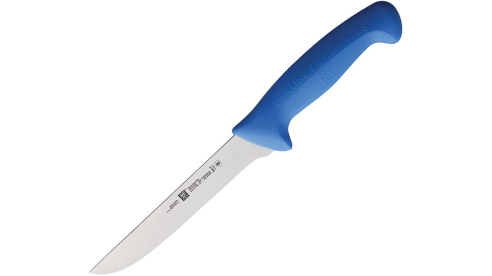 HENCKELS ZWILLING Twin Master Wide Boning Blue Knife, 12in Overall, 6in Satin Finish Stainless Blade, Blue Plastic Handle, 32131-164