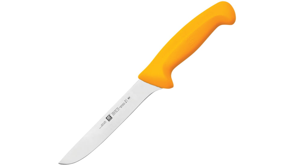 HENCKELS ZWILLING Twin Master Wide Boning Yellow Knife, 12in Overall, 6in Satin Finish Stainless Blade, Yellow Plastic Handle, 32131-160